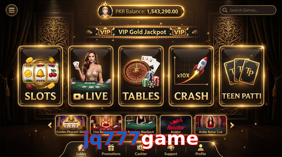 Main screen of Jq777game casino page for PK players