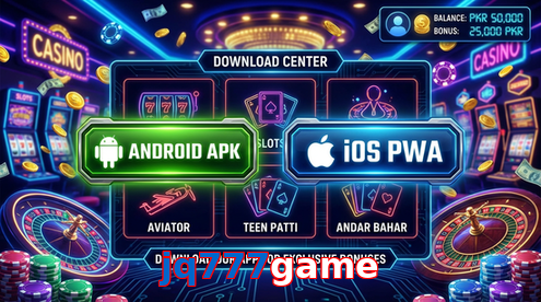 Main screen of Jq777game download page for PK players
